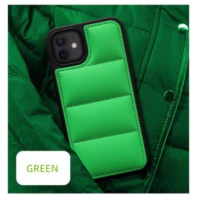 China Pillow Cases Cotton Fabric Shockproof Case For Iphone 11 PRO MAX Self Defense Down Jacket 12 13 Phone Case for sale