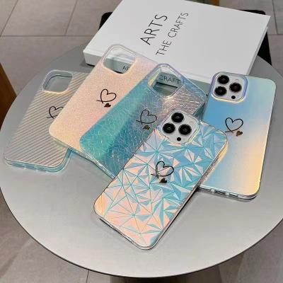 China IMD Craft Fashion Shockproof Phone Case For Iphone 11 Lady Design 12 13 pro Max Fiber Texture Custom Laser Mobile Phone Cover Girls for sale