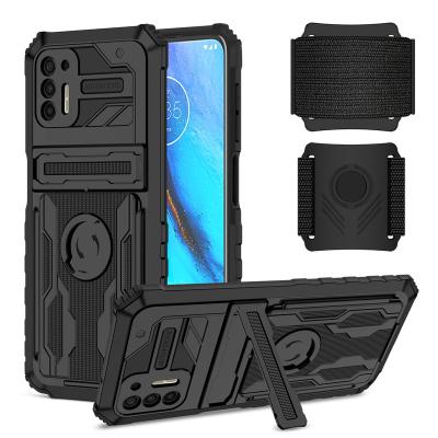 China 360 Rotating Shockproof Detachable With Wrist Strap Armor Card Slot Phone Case For Motorola Moto G Stylus 5G 2021 Ideas New Product 2022 for sale