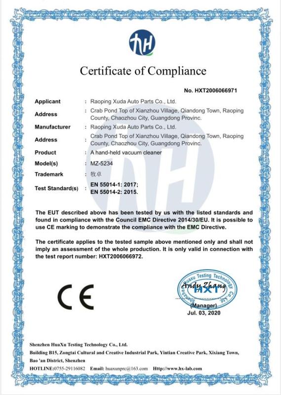 CE - Shantou Mudro Automotive Supplies Co., Ltd.