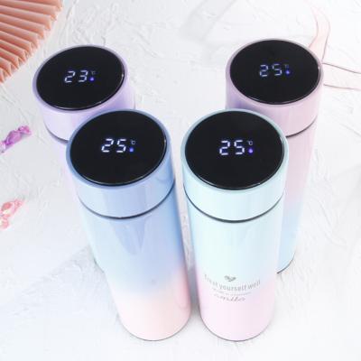 China CLASSIC Wholesale Custom Stainless Steel Led Temperature Display Vacuum Insulated Smart Water Bottle With Tea Infuser for sale