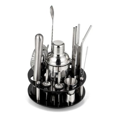 China The Best 10 Bartender Kit 18pcs Professional Cocktail Shaker Tool Kit Stainless Steel Cocktail Shaker Set Cocktail Shaker Set for sale