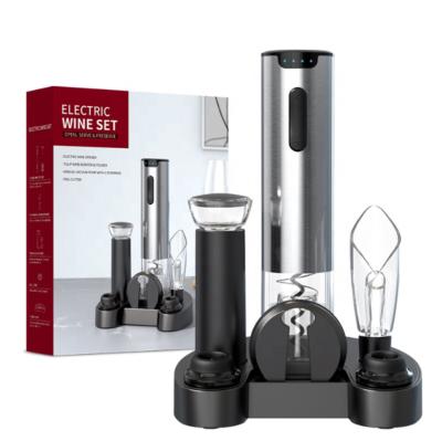 Κίνα Disposable rechargeable electric wine bottle opener set with vacuum pump, wine stopper, wine pourer and electric wine opener προς πώληση