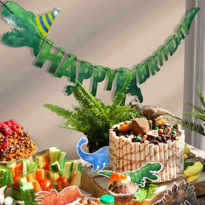 China Birthday Party Decoration Boy Kids Dinosaur Theme Party Supplies Dinosaur Paper Banner for sale