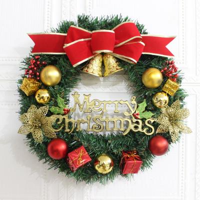 China Chimeras Holiday Decorate Hanging Door Pine Needles Christmas Pendant Ornaments Market Flower Rattan Ring Ornaments Christmas Wreath for sale