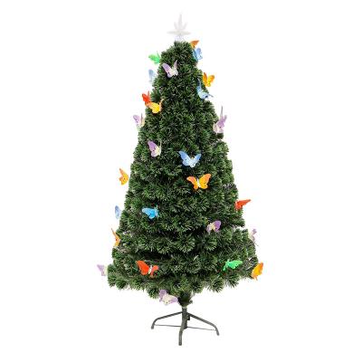 China Christmas Led Colorful Butterfly Home Decoration Tree Christmas Tree PVC Fiber Optic Artificial Christmas Tree for sale