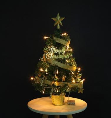 China Christmas Gift Mini Tree Christmas Decor Tabletop Set Ornaments Small Christmas Tree with Lights for sale