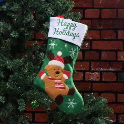 China Easy Hanging Chistmas Day Christmas Tree Ornament Cloth Stocking Decoration Knitted Christmas Socks For Kids Gift for sale