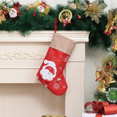 China Christmas Classic Fireplace Stocking Hanging Decoration Christmas Jars Gift Bags for sale