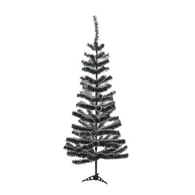 China Flocked Christmas Pine Needle Christmas Tree Pre-lit Festival Decoration 120cm PVC Folding Christmas Tree for sale