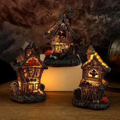 China Halloween Skull Haunted House with Light Pumpkin Skull Ornaments Decoration Haunted House Decoration Halloween Decoration Props for sale