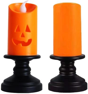 China Halloween Holiday Party Decoration Outdoor Office Props LED Color Pumpkin Lights Halloween Candle for sale