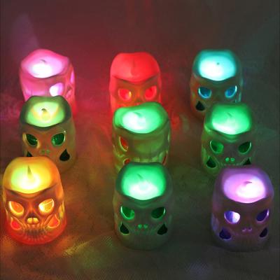 China Battery Operated Halloween LED Lights Color Tea Lights Candle Flashing Lights Party Candles for Halloween for sale