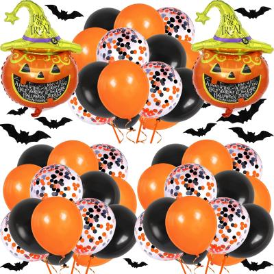 China Party Decoration New Style Halloween Party Decoration Pumpkin Confetti Latex Light Helium Balloon for sale