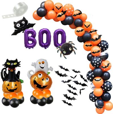 China Party Decoration Holiday Party Pumpkin Bat Spider Decoration Arched Halloween Balloons Garland for sale