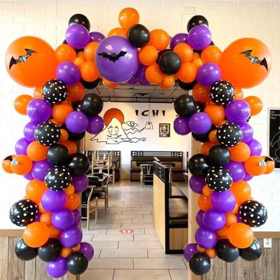 China Party Decoration Backdrop Arch Kit Party Horror Bat Spider Decorations Set Halloween Balloons Kit for sale