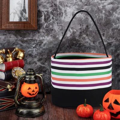 China Halloween Wholesale Halloween Decoration Pumpkin Candy Basket Kids Trick Or Treat Bag Halloween Bucket for sale