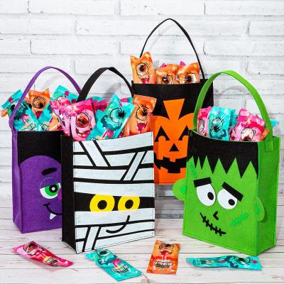 China Halloween Party Gift Wrapping Felt Handle Bags Kids Candy Halloween Treat Bag for sale