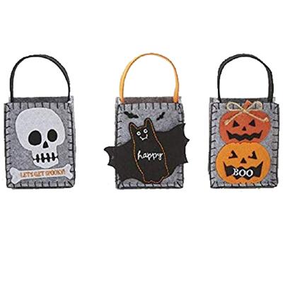 China Wholesale Halloween Holiday Party Decoration Felt Pumpkin Bats Gift Wrapping Halloween Packaging Bags for sale