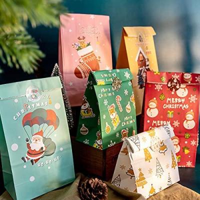 China Halloween Holiday Christmas Party Gift Snack Paper Bag Halloween Bag Candy With Stickers for sale