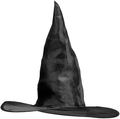 China Adult Black Wizard Halloween Witch Hats Striped Hat Children's Halloween Fabric For Big Heads for sale