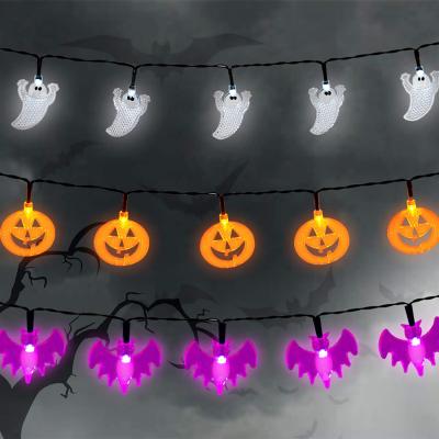 China Halloween Party Indoor Outdoor Decoration Battery Operated Pumpkin Bat Ghost Halloween Led Light for sale