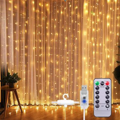 China Wholesale 300 Led String Light Indoor Festival Decoration Holiday Decoration Twinkle 3*3m Window Curtain Star Led Curtain Light Holiday Lighting Christmas for sale