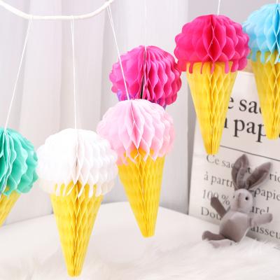 China Chinese New Year Christmas party supplies the decoration paper honeycomb ball of the ice cream fabric wallpaper laying for sale