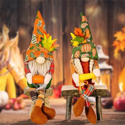 China Thanksgiving Autumn Harvest Gnome Plush Handmade Nordic Style Stuffed Gnome For Table Gift for sale