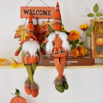 China Autumn Thanksgiving Day Handmade Plush Sunflower Lattice Hat Decoration Christmas Gnome Home Plush for sale