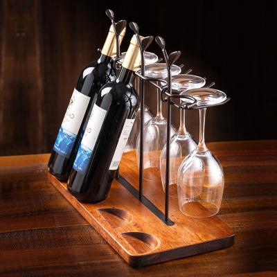 China Home Table Wine Cellar Wine Rack Kitchen Decor Countertops Sustainable Wine Rack Wooden Rack for sale