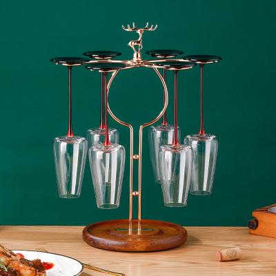 China Viable Creative Deer Main Holder Glasses Show Organizer Champagne Flute Holder Glasses Tree Stemware Rack Hanger Holder for sale