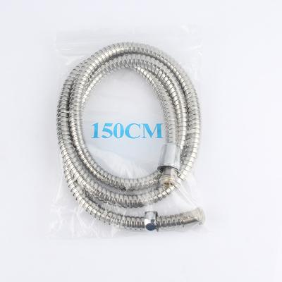 China 1.5 meter stainless steel 201 polished double lock shower hose with zinc nut and pvc inner tube à venda