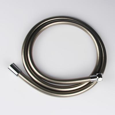 China High-End Grey Color PVC Shower Tube For Hotel With Chorme Plated Brass Nut for sale