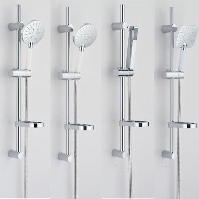 China Bathroom shower rail stainless steel chromed sliding bar set with shower head à venda