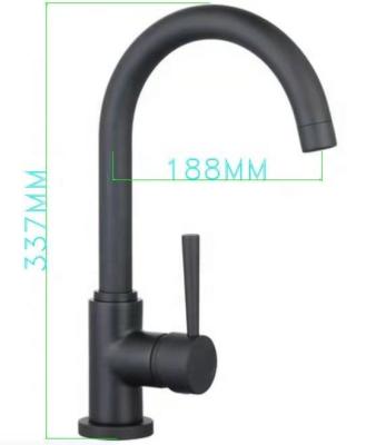 China Black Brass Kitchen Faucet Deck Mounted For Sink Cold And Hot Water Mixer for sale