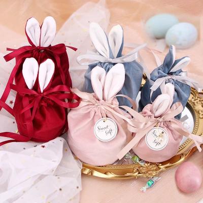 China Cute Beauty Decorations Easter Bunny Gift Packaging Bags Bunny Rabbit Ears Design Decorative Happy Party Gift Self Adhesive Bag For Cookies for sale