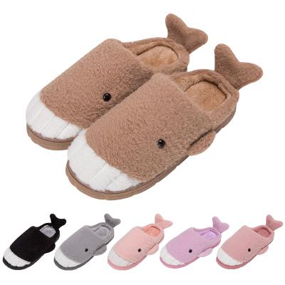 China Anti-odor 2022 winter shark family shoes quiet indoor soft parents and children women's slippers for sale