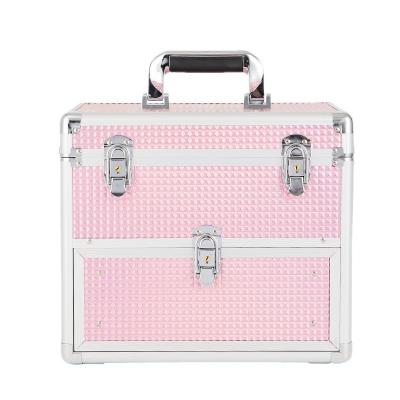 China Professional Wholesale Custom Aluminum Cosmetic Case Large Capacity With LED Light Portable Update Version Of Aluminum Alloy Tool Box for sale