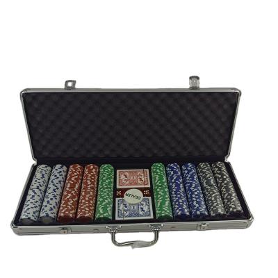 China High Quality Cheap Custom Clay Poker Chips Set 500 Piece 500 Piece Clay Poker Chips Set With Aluminum Case 00605210310 for sale