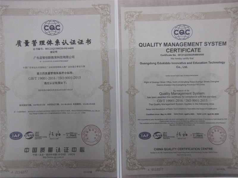 ISO9001 - Guangdong Edukiddo Innovative And Education Technology Co., Ltd.