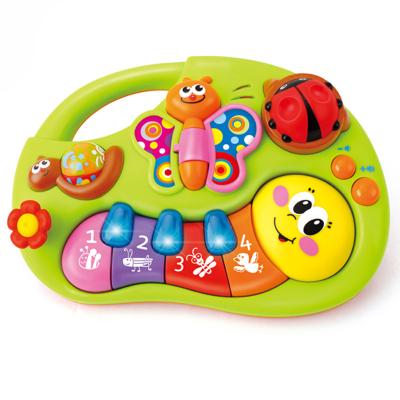 China Battery Operated Smiley Face Fun Keyboard Baby Piano Toy with Sounds and Lights Baby Learning Toys Musical Instruments for sale