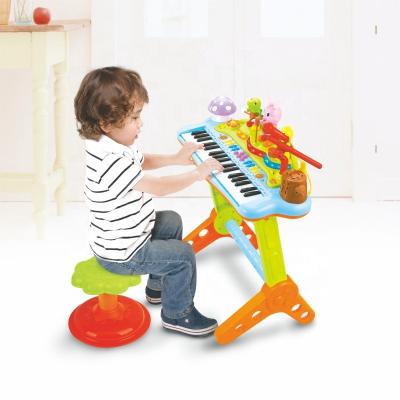 China Battery Operated Animal Instrument Toy Set Baby Toys Keyboard Baby 3 Years Old Boy Toy Piano With Chair for sale