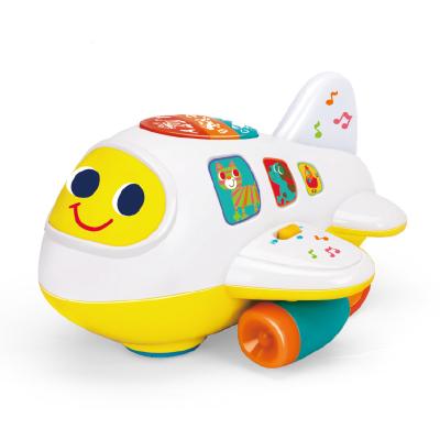 China Friction Toy Kids Toy Plane Baby Crawling Learning Educational Toys Baby With Light Music Universal for sale