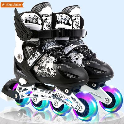 China EVA Istaride Wholesale Kids Adjustable Inline Skates Inlineskating Kids Roller Skates PVC Adjustable Single Instant Roller Skates for sale