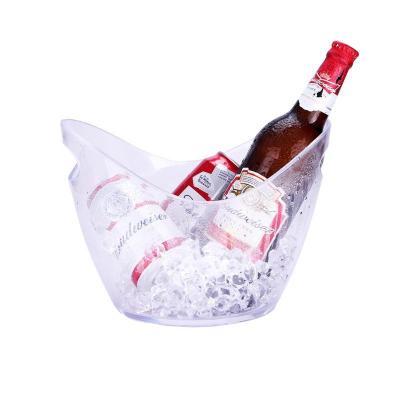 China Clear Viable Small Champagne Beer Collar Ice Bucket Wine Bucket 4L Viable Clear For Bar Party for sale