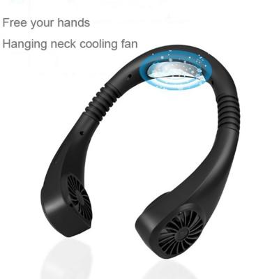 China Protable Mini Small Popular Rechargeable CE Semiconductor Neck Fan USB Refrigeration Hanging Lazy Outdoor Sports Travel Mini Hanging Neck Cooler for sale