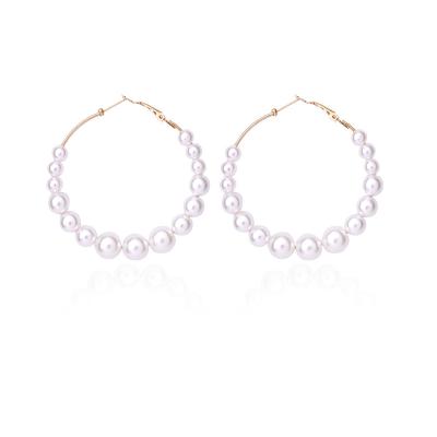 China Factory FASHIONABLE Stylish Stock Circle Earrings With Unequal Sizes Round Circle Gold Beads Plated Simple Ear Jewelry Accessories for sale