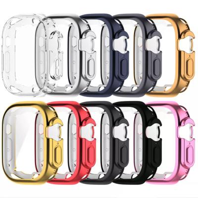 China Washable New Watch Ultra Screen Protector Plated TPU Full Protective HD Ultra-Thin Cover Electroplated protective case For Apple for sale