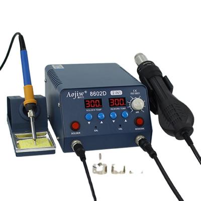 China SMD Component Maintenance Aojiw 8602D 2 In 1 Combo Hot Air Rack And Soldering Stations Rework Station for sale